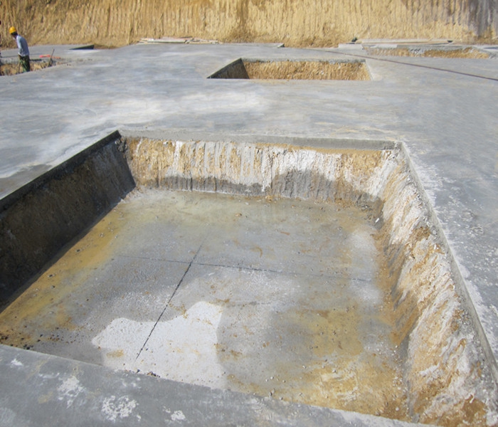 南昌市建筑設計研究院總部辦公大樓工程筏板基礎下柱墩找平、彈線(xiàn)